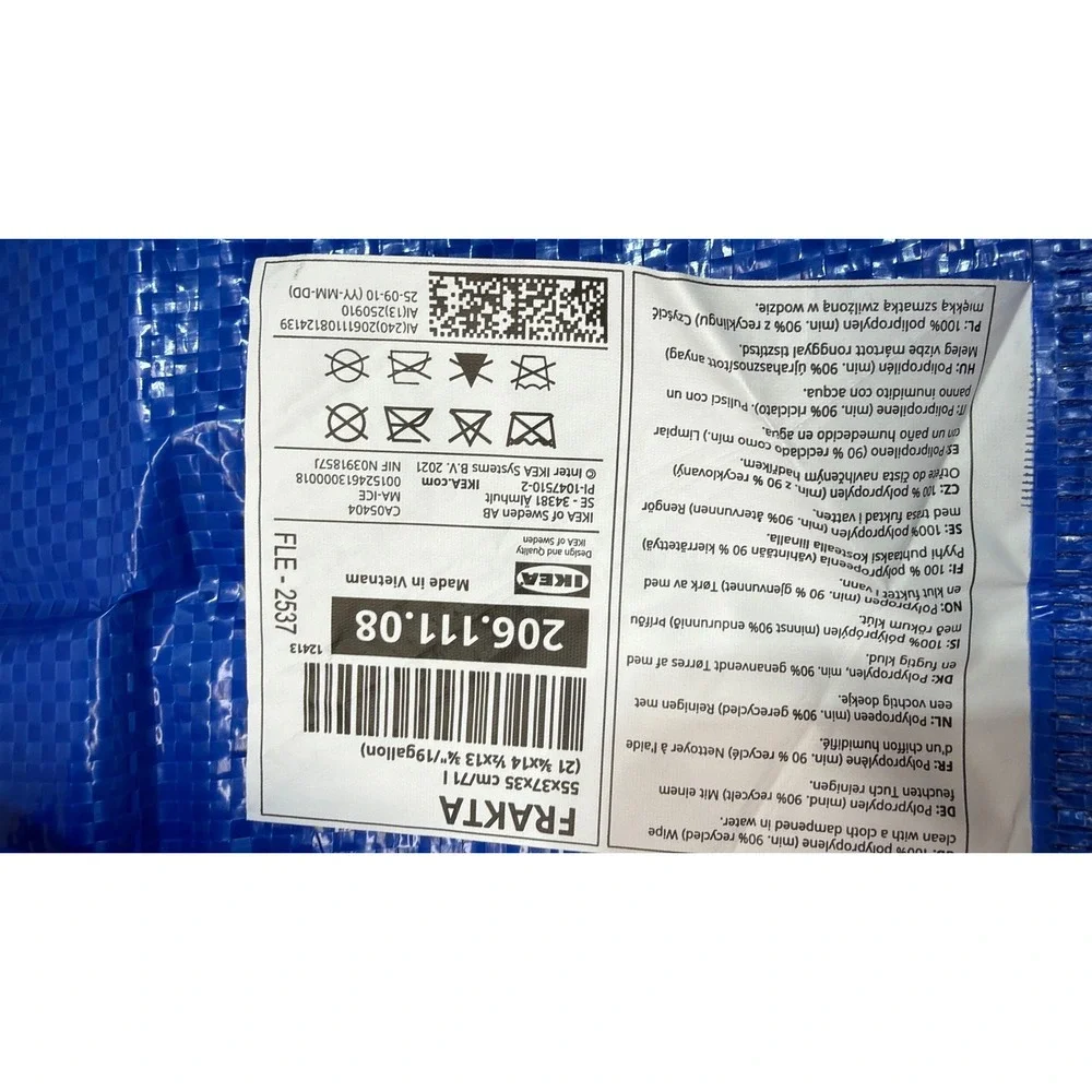 IKEA FRAKTA Large Blue Shopping Bag 5 Pack 19 Gallon‎ Heavy Duty Totes